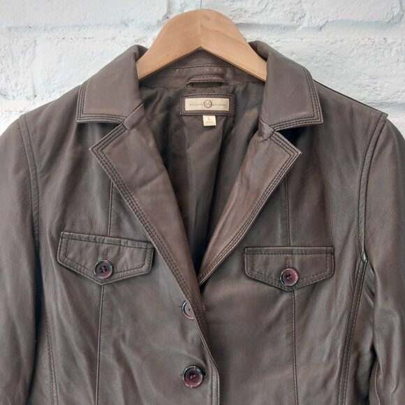 Vintage Wilsons Authentic Leather Jacket Womens Medium / Large Brown Button Up - Picture 5 of 13